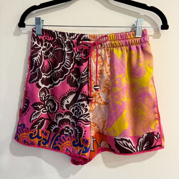 Zara Womens Paisley Floral Printed Elastic High Waisted Shorts Size S - Picture 9 of 9